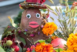 Crafts made from potatoes and natural materials - potatoes in the image of 