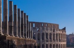 Row of colums and Collosseum