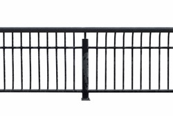 Black metal fence isolated on white background
