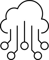 iot platform cloud computing editable stroke outline icon internet technology, database platform, computer digital system thin line icon.