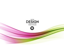 Abstract vector background, green and pink waved lines for brochure, website, flyer design.  illustration eps10