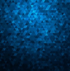 Abstract colorful vector background with triangles. Shiny geometric mosaic. Blue triangle pattern