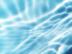 Closeup​ blur​ abstract​ of​ surface​ blue​ water. Abstract​ of​ surface​ blue​ water​ reflected​ with​ sunlight​ for​ background.Top​ view​ of blue​ water.​ Water​ splashed​ use​ for​ abstract design
