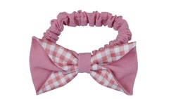 Bow hair with scrunchies made out of cotton fabric in soft pink color, so elegant and fashionable. This hair bow is a hair tie accessory for girls and women.