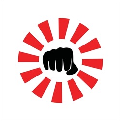 martial art fist sign and symbol. power icon.