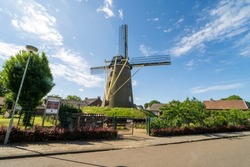 A traditional dutch windmill in Stramproy, The Netherlands