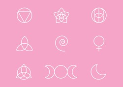 Female Symbols - Woman Flat Design Style