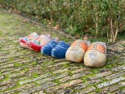 Dutch Wooden shoes on pathway