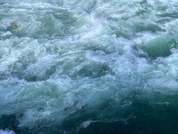 Whitewater rapids churn in the Kootenai River. Montana.