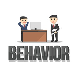 business behavior character on white background