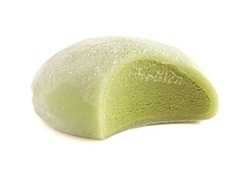 Green Tea Matcha Mochi Ice Cream on a White Background