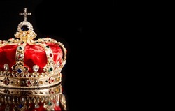 The Royal Coronation Crown Isolated on a Black Background