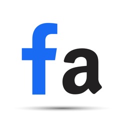  The letter F and the letter A on a white background. Vector illustration 