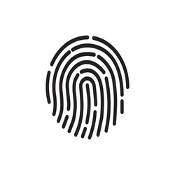 secure fingerprint lock fingerprint security logo vector icon illustration