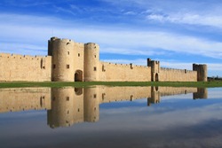 Ramparts of Aigues Mortes,  the amazing and famous medieval city in the Camargue, France
