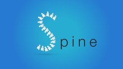 Spine diagnostic logo, Letters S,p,i,n,e and blue background