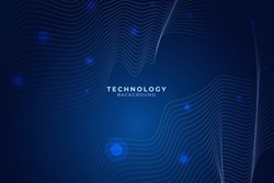 Modern wave line technology background with abstract big data digital concept. Circuit with gradient dots and lines. artificial intelligence. Vector illustration