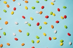 Colorful candies and jellies as background