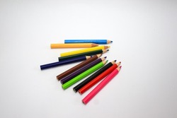 Colorful colored pencil drawing isolated with white background