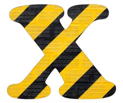Letter X - Yellow and black lines