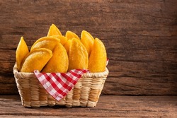 Delicious and traditional Colombian empanadas - Text space
