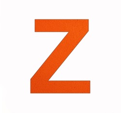 Letter Z alphabet on foamy rubber background