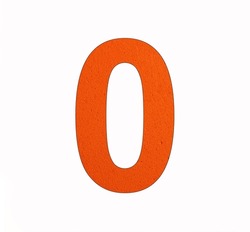 Number 0 - Zero digit on foamy rubber background