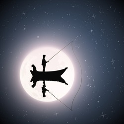 Fisherman Silhouette - Free Stock Photo by mohamed hassan on Stockvault.net