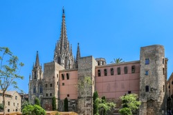 Cathedral of Barcelona in summer