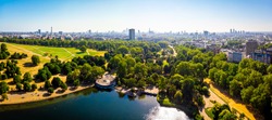 Aerial view of Hyde park in the morning, London