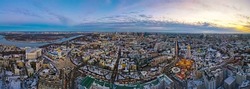The aerial view of Kiev in winter, Ukraine