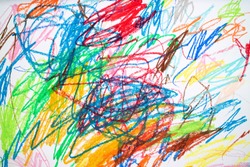 Colorful background drawn with chalk and paper to be used as illustrations of various media. Abstract background created from crayon and drawing paper.