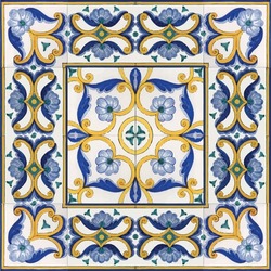 Vector Maiolica, Vietri, Spain, Sicilian, Italian Style, Mediterranean design. Tile, Bathroom, Kitchen, Home Design.
