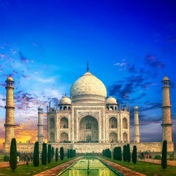 Taj Mahal India sunset