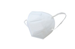 KN95 or N95 mask for protection pm 2.5 and corona virus (COVIT-19).Anti pollution mask.air face mask, N95 mask on white background with clipping path.