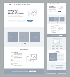 Website design template. Modern responsive layout. UI UX.
