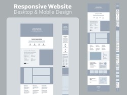 Website design for business. Desktop and mobile template. Responsive UX UI design site.