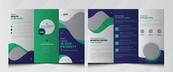 Modern Clinic, Healthcare, Medical Trifold Brochure Template. Medical Brochure Layout. Healthcare Flyer, Poster, Brochure 