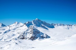 View on the snowy peaks