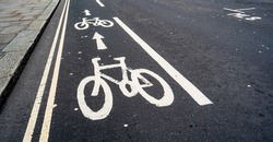 Cycle Lane symbol on inner-city street