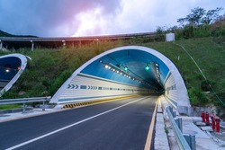 Road tunnel in the mountains