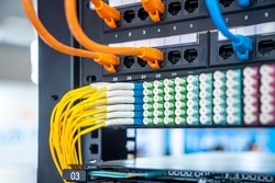 Fiber optic cable connect to communication Distribution point in datacenter 
