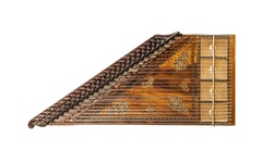 Turkish classical music instrument zither kanun for played isolated on white