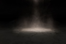 background empty dark room texture concrete with fog.
