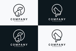 collection of sitting dog and cat , logo design inspiration