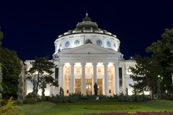 Romanian Atheneum (Ateneul Roman) by night