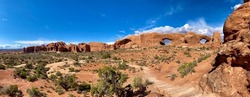 Arches National Park, Utah, USA. it’s known as the site of more than 2,000 natural sandstone arches,  hundreds of soaring pinnacles, massive rock fins, and giant balanced rocks. The Window Arches
