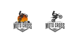 logo adventure using a motorcycle around the mountain trails in white background