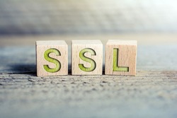 SSL Written On Wooden Blocks On A Board - Secure Internet Concept