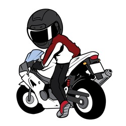 Turn one's back Biker Motorcycle Rider 